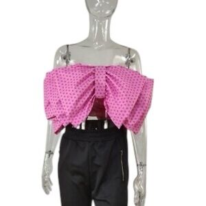 Pink Bow Tie Crop TubeTop Size L